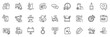© blankstock - Icons pack as Refrigerator app, Whiskey bottle and Dots message line icons for app include Bitcoin pay, Accounting report, Creativity concept outline thin icon web set. Diploma. Vector