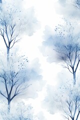 Poster - A beautiful watercolor painting featuring blue and white trees. This picture can be used for various purposes, such as home decor, art prints, or digital backgrounds.