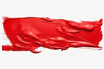 Poster - A detailed close up of red paint splattered on a clean white background. This image can be used for various design projects and creative concepts