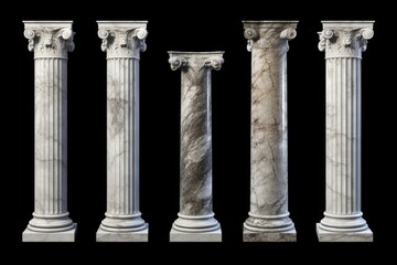 Poster - A collection of four marble columns of varying sizes. Perfect for adding a touch of elegance to any architectural or design project