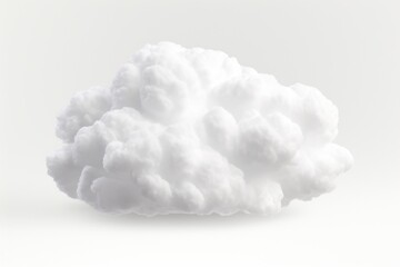 Poster - A white cloud against a white background. This image can be used to represent purity, simplicity, or minimalism in various design projects