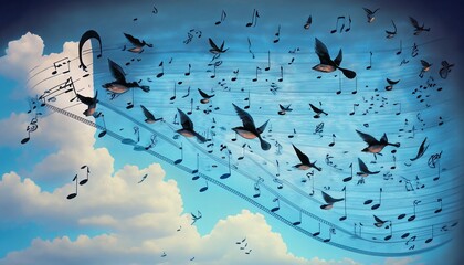 Sticker - music notes background