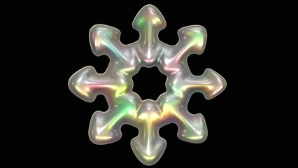 Poster - Light geometric shape animation isolated on black background