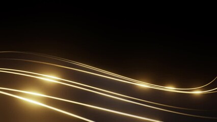 curve gold black geometric with glow, on black background