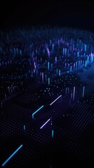 Poster - Vertical background for a smartphone in high technology style. Internet and communications. AI generative.