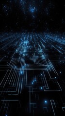 Poster - Vertical background for a smartphone in high technology style. Internet and communications. AI generative.