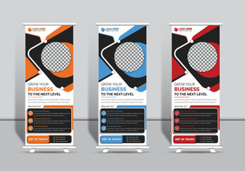 Wall Mural - Corporate business roll-up banner display standee for presentation purposes creative and modern design