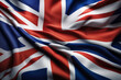 Close-up image of UK Great Britain flag waving 3D rendering
