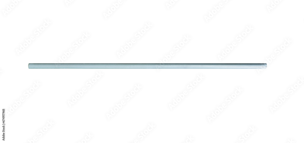 Horizontal galvanized steel metal pipe , on a transparent background