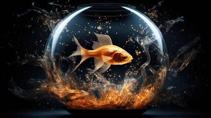 goldfish in aquarium