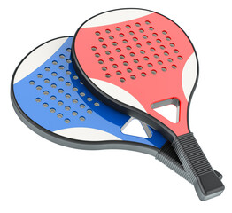 Fototapete - Paddle Tennis Rackets, 3D rendering isolated on transparent background