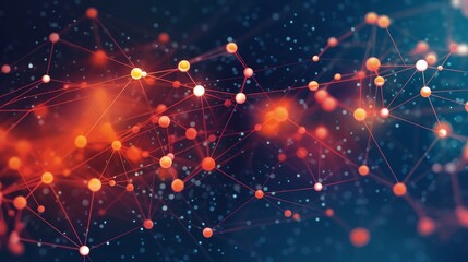 Poster - Abstract graphic of interconnected dots symbolizing   AI generated illustration