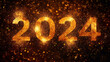  Happy New Year sparkles banner number 2024 