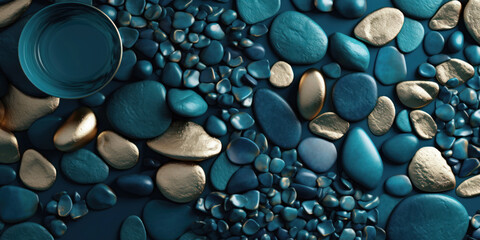 Blue and gold luxury semiprecious stones