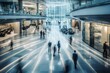 blurred abstract image of people in the lobby of shopping mall
