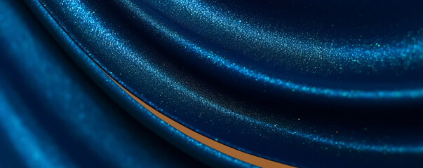 Wall Mural - elegant blue background silk fabric glitter. abstract background with dark blue and gold particle. c