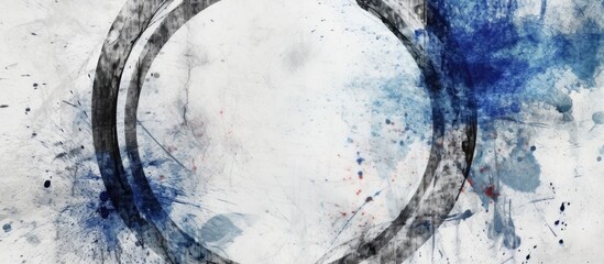 Poster - The abstract blue pattern in the background of the digital banner design creates a grunge texture and adds a modern twist to the white illustration of a light filled circle