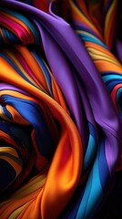 Poster - Colorful fabric with a colorful design, AI