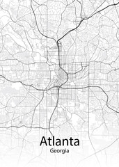 Wall Mural - Atlanta Georgia minimalist map