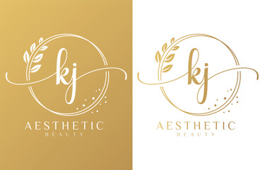 Wall Mural - Initial K and J Feminine Logo Design