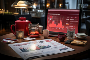 Poster - A cyber risk assessment report with graphs and charts, aiding in risk management. Generative Ai.
