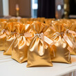 Golden gift goodie bags. Generative ai. 