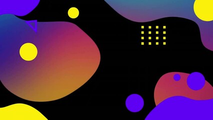 Aufkleber - Animation of vibrant and abstract shape pattern background