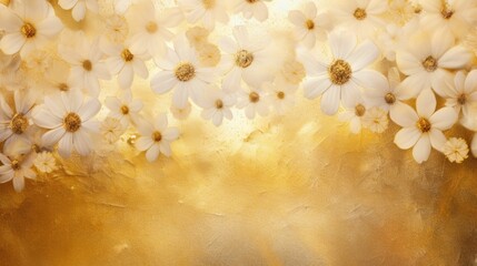 Poster - a painting with white flowers on it by a table by the window