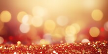 Red And Gold Abstract Christmas Background.
