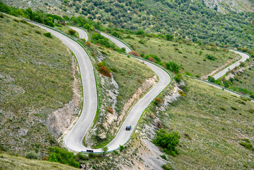 Wall Mural - SP 98 Zig Zag Mountain Road in Abruzzo - Italy