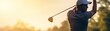 Caucasian Male Golf Tour Pro On Tour Golfing At Dusk Generative AI
