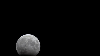 Wall Mural - peak time for partial lunar eclipse october 2023, detailed view