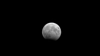 Wall Mural - time lapse of partial moon eclipse at october 2023