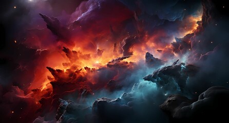 Wall Mural - ai generated illustration of a starry night sky with an abundance of wispy smoke clouds