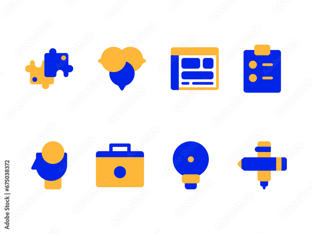 Design Thinking Icon Pack in Flat Style. Perfect for Websites, Landing ...