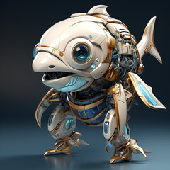 Poster - 3d robot shark