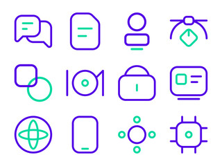 Fototapete - User Interface Icon Pack in Two Tone Style. Perfect for Websites, Landing Pages, Mobile Apps, Presentations, and Other Projects. Suitable for User Interface and User Experience UI UX.