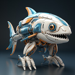 Poster - 3d robot shark