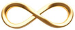 3D golden infinity symbol isolated.
