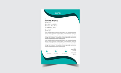 Simple Modern Letterhead vector template design. Creative & Clean business style print ready letterhead for your corporate project.