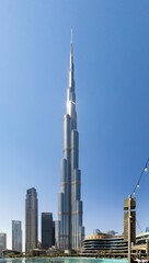 Burj Khalifa towering over the city in downtown Dubai, UAE.