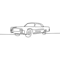 Wall Mural - Continous line art of car 