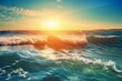 AI generated illustration of magnificent coastal view of a sunset