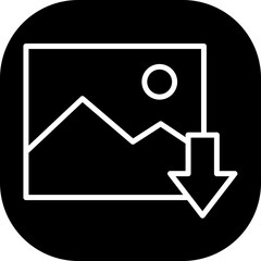 Wall Mural - Download creativity business icon with black filled line outline style. download, file, button, web, app, upload, data. Vector illustration