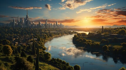 Wall Mural - beautiful landscape city