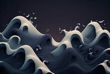 AI-generated Illustration Of Gray Swirls On The Dark Background