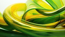 Liquid Swirl Abstract Backgound, Green And Yellow Colors