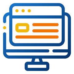 Poster - website icon. digital marketing concept. outline color icon