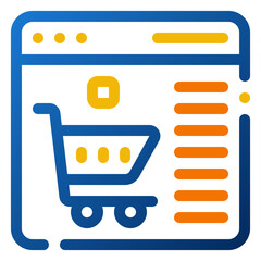 Poster - Ecommerce Icon. Digital marketing concept. Outline color icon