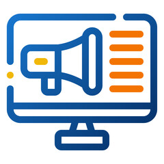 Poster - Digital Marketing Icon. Digital marketing concept. Outline color icon
